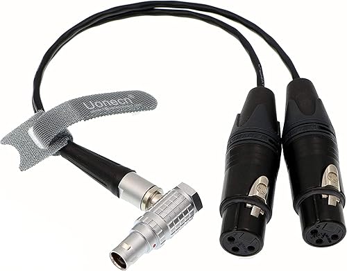 Uonecn 10 Pin to Dual XLR 3 Pin Female Plug Breakout Cable for Atomos Audio Splitter Cable for Shogun Monitor Recorder 30cm
