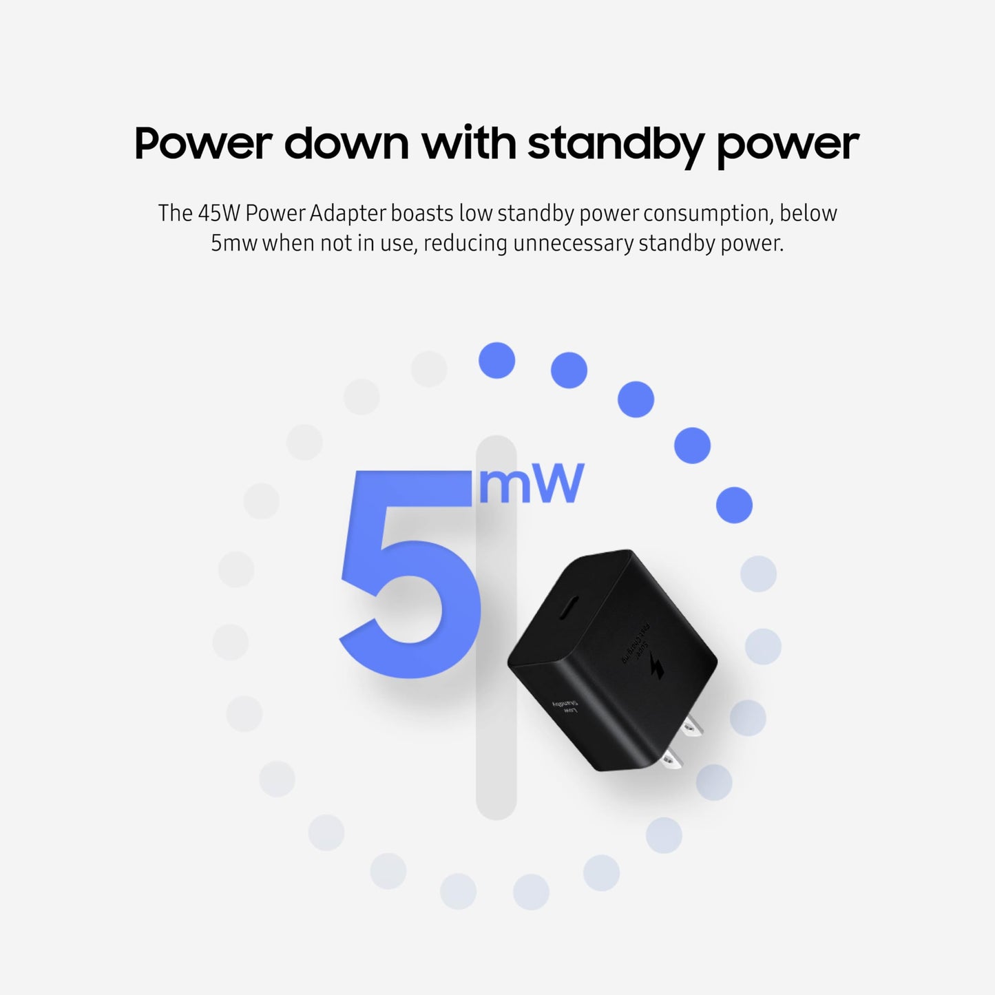 SAMSUNG 45W Wall Charger Power Adapter with Cable Included, Super Fast Charging for Galaxy Phones, Tablets and USB Type C Devices, Low Standby Power
