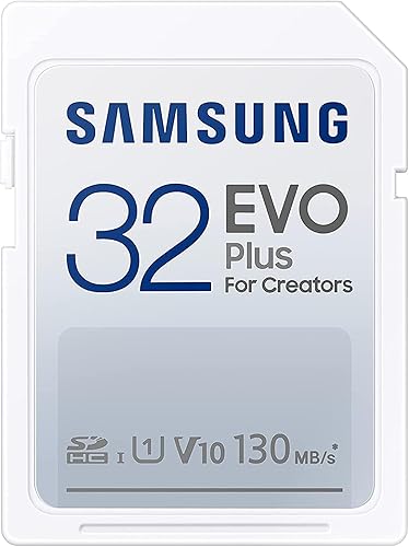 Samsung EVO Plus Full Size 32 GB SDHC Card 130MB/s Full HD & 4K UHD, UHS-I, U1, V10 (MB-SC32K/AM)