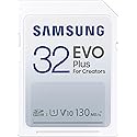 Samsung EVO Plus Full Size 32 GB SDHC Card 130MB/s Full HD & 4K UHD, UHS-I, U1, V10 (MB-SC32K/AM)