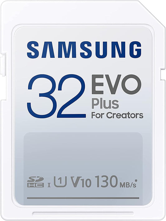 Samsung EVO Plus Full Size 32 GB SDHC Card 130MB/s Full HD & 4K UHD, UHS-I, U1, V10 (MB-SC32K/AM)
