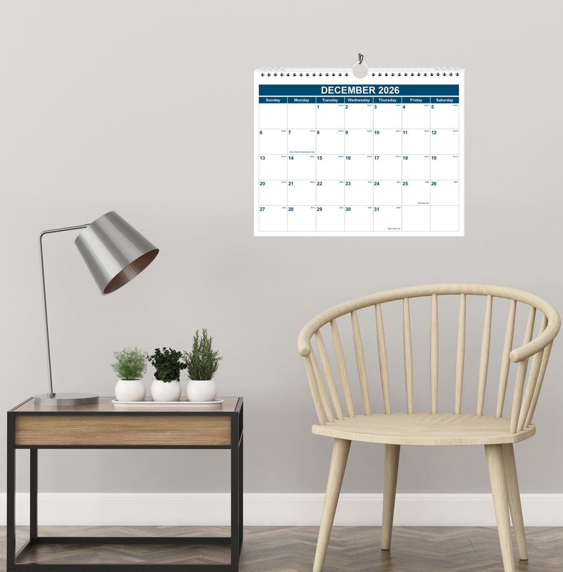 Calendar 2026-2027 - Monthly Wall Calendar from July 2026 - June 2027, Spiral Binding Hanging Wall Calendar 2026 for Home/Office, 8.5" x 11", Blue