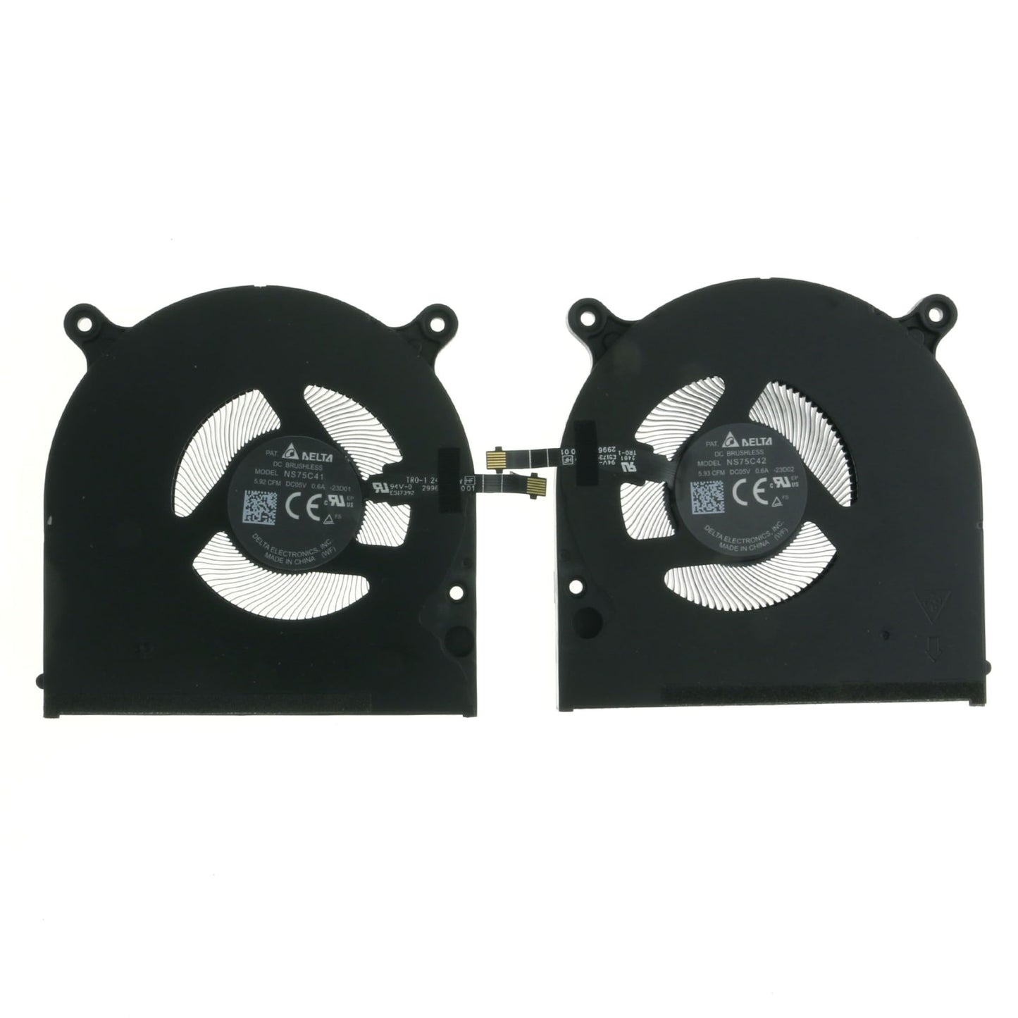 06P46H 0JTNN3 Replacement CPU+GPU Cooling Fan for Dell XPS 16 9640 F966V NS75C41-23D01 023.100VQ.0001 8GVMH NS75C42-23D02 023.100VR.0001