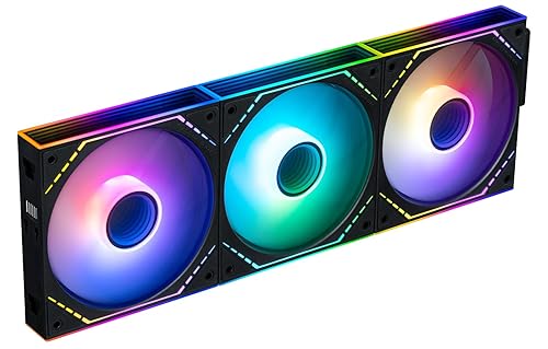 Thermalright TL-M12Q-S X3 120mm PC Case Fans, PWM ARGB Fans, 2000RPM High Airflow, Daisy-Chain, Infinity Mirror Lighting, 3-Pack