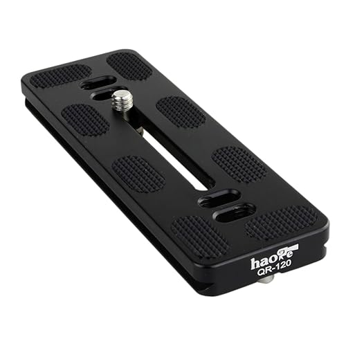 Haoge 120mm QR Quick Release Plate Dual Dovetail and D-Ring Screw Fits Arca-Swiss Standard for Tripod Ball Head
