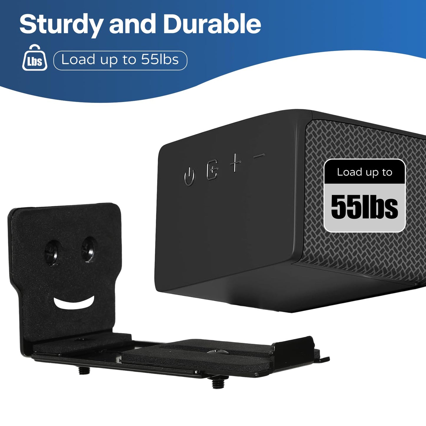 Soundbar Wall Mount Bracket - Universal Speaker Mounting for Samsung, Sony, LG, Vizio, Bose, JBL and More, Sound Bar Mounts for Living Room, Bedroom