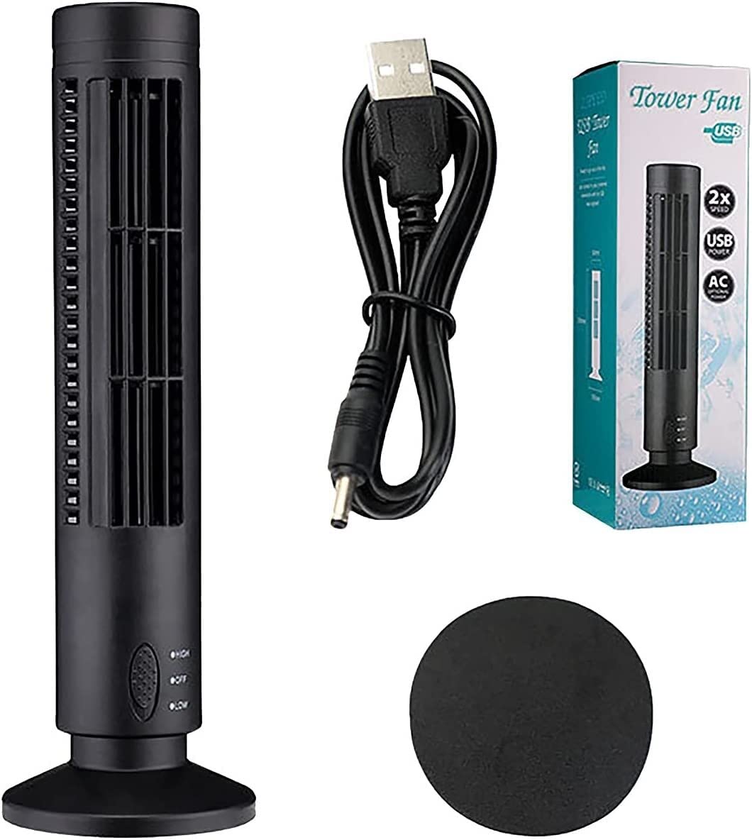 Usb Tower Fan, Mini Bladeless Tower Fan, Mini Vertical Air Conditioner Fan, Bladeless Fan Tower Electric Fan, Bladeless Standing Fan For Bedroom