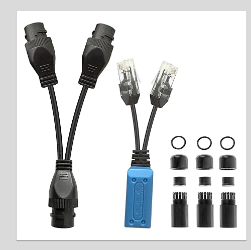 ELEGPRW POE Combiner Splitter Adapter, Network Transmitter for 2 IP Cameras on 1 Cable, Compatible with POE Switches and Monitoring Cameras