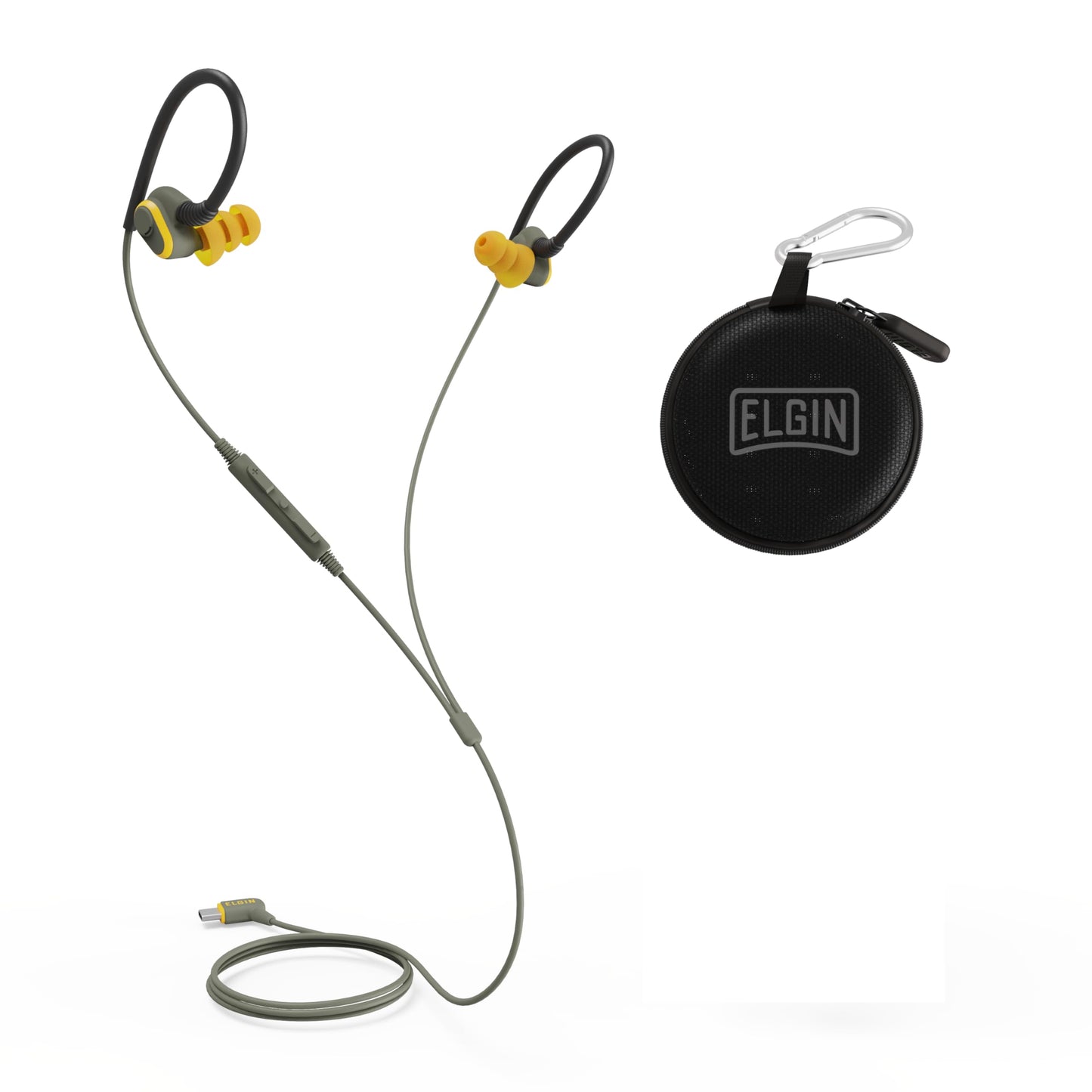 Elgin Rumble Wired Earplug Headphones, 27 dB NRR Waterproof Hearing Protection Earbuds w/Noise-Isolating Mic & in-Line Controller, OSHA Compliant…