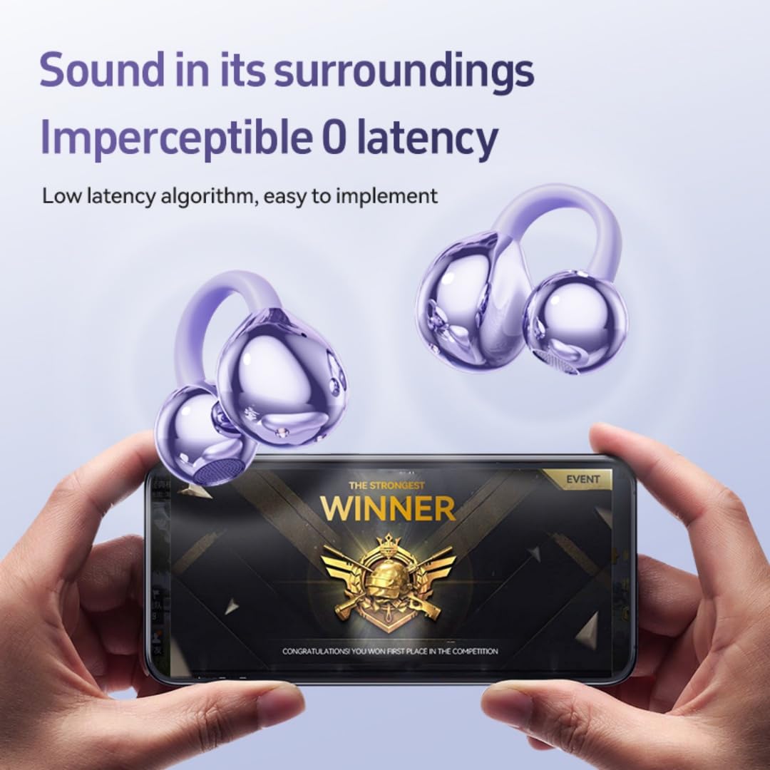 anbaole Open Ear Headphones, Wireless Earbuds for Sports Running Gym, 24H Battery, Sweat Proof, BT5.4, Noise Cancelling Mic, Wireless Charging Case