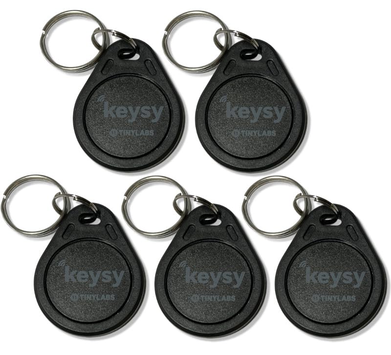 Keysy Rewritable RFID Key Fobs (5-Pack, Black)