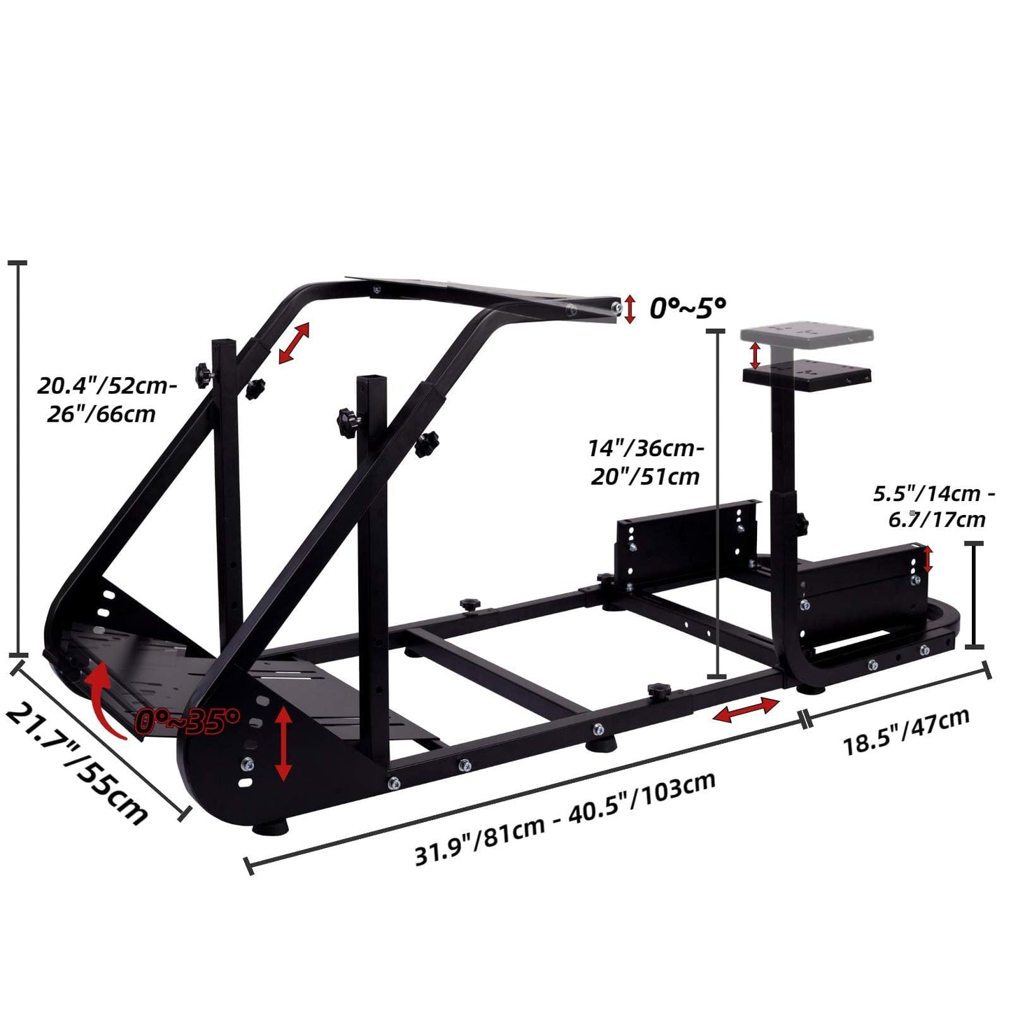 Marada Racing Cockpit Frame Suitable for G25 G27 G29 G920 Without Wheels Pedals and Real Racing Seat Driving Simulator Cockpit with Capacity 220LBS