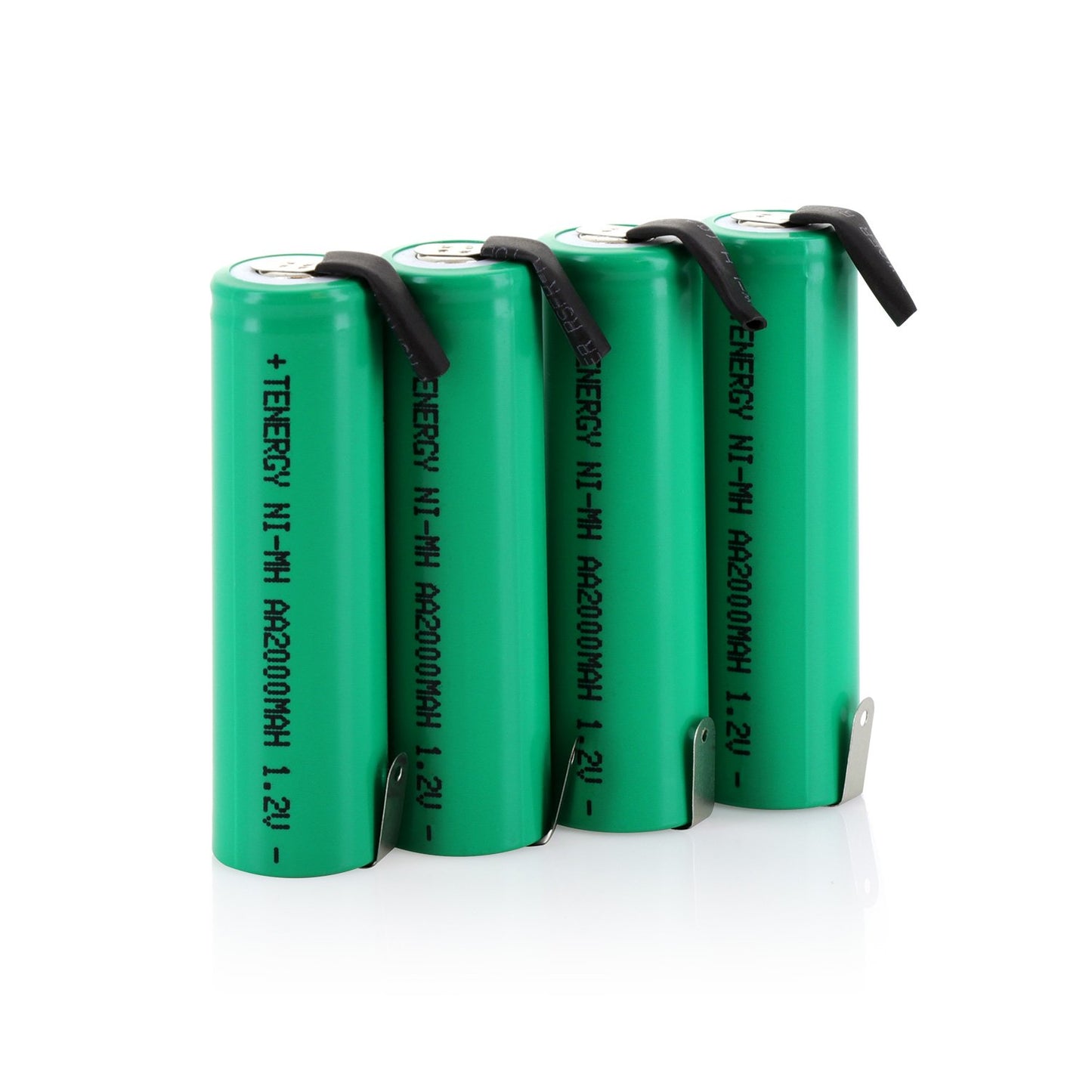 Tenergy AA 1.2V NiMH 2000mAh Flat Top Rechargeable AA Batteries with Tabs, 4 Pack