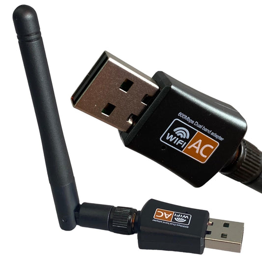 AC600 Mbps Dual Band Internet USB WiFi Adapter for desktop PC 2.4/5GHz, Desktop-Laptop wifi adapter Wireless Receiver Network Dongle with Antenna