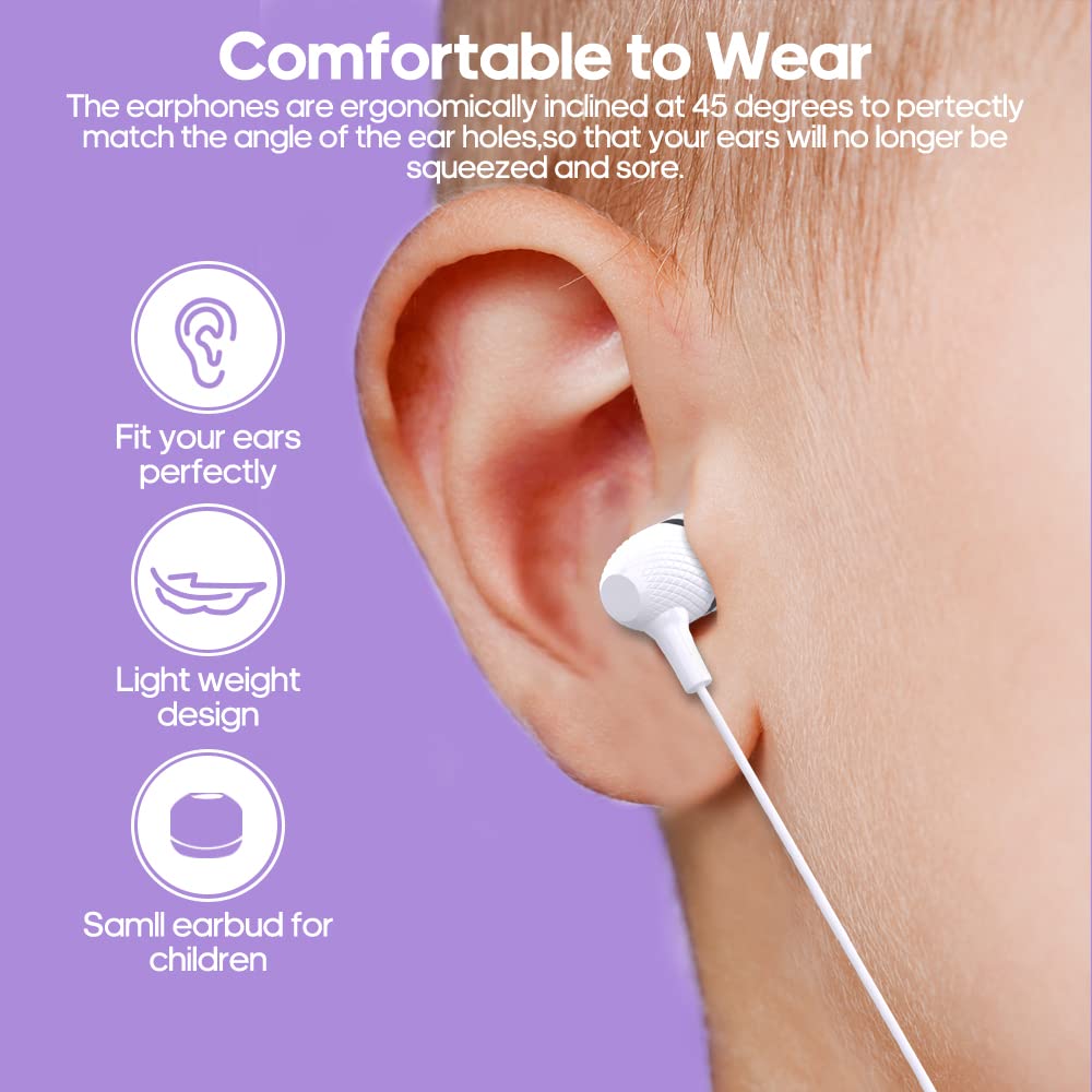 Wensdo Kids Earbuds Bulk 200 Pack Macaron Colors Mixed, Durable Earphones in-Ear Headphones Perfect for Schools Classroom Students Teens Children Gift