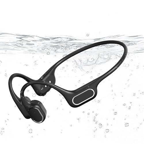 Fanisic Swimming Headphones/Earbuds, Bluetooth 6.0 & MP3 with 32GB Memory IP68 Waterproof Bone Conduction Headphones, Underwater Open Ear Headphones