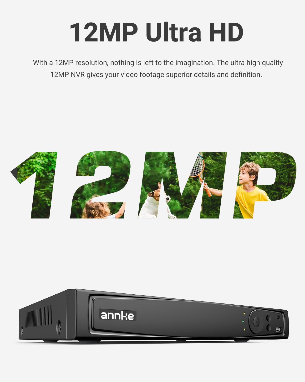 ANNKE 16 Channel NVR for Security Camera, 16CH 12MP (4096 X 3072) Network Video Recorder with 2TB Hard Drive Disk, Supports 12MP/8MP/6MP/5MP PoE IP