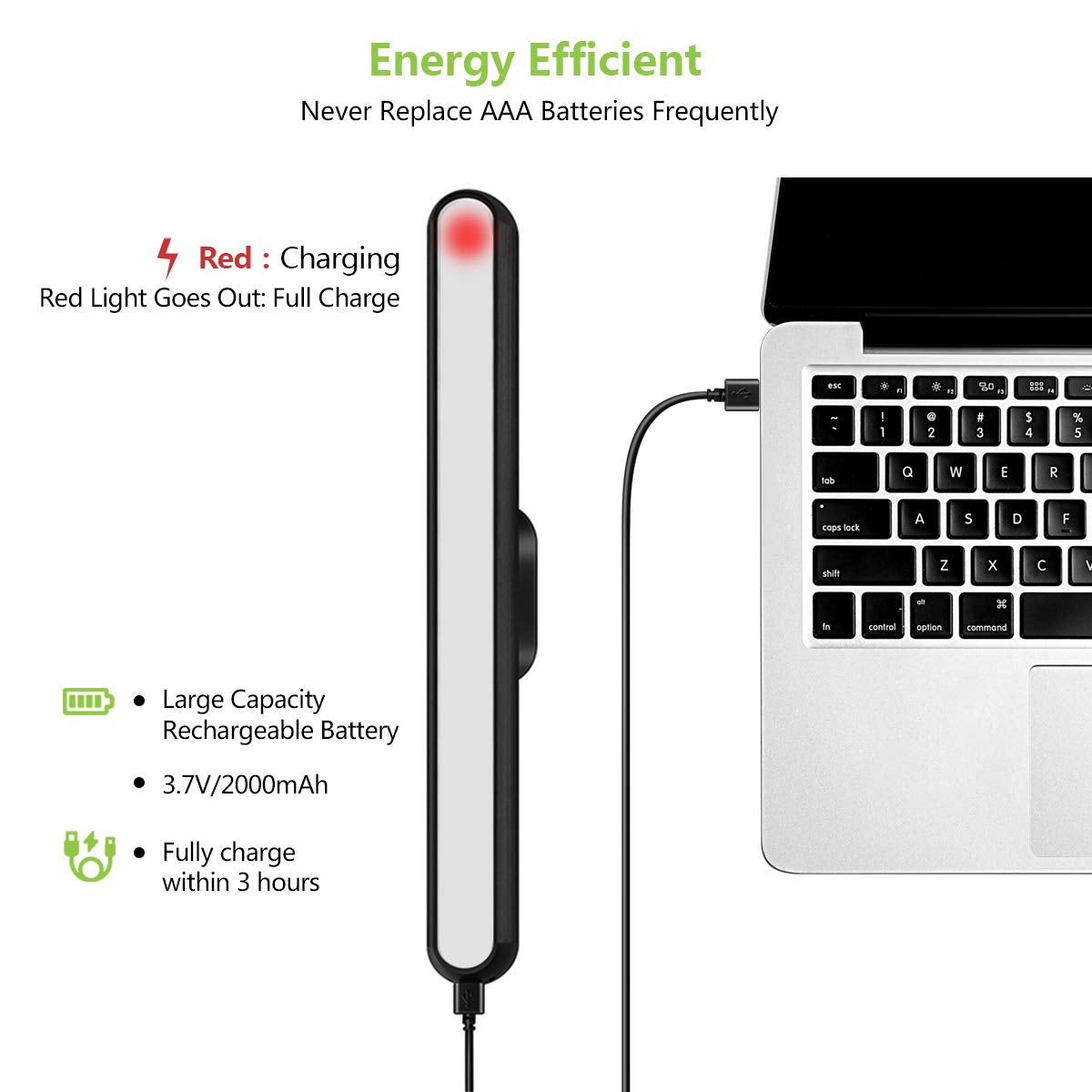 Wall Reading Light Stick on Bunk Bed Lamp Dimmable Touch Lights Magnetic Mounted Under Cabinet Lighting Rechargeable Battery Operated Wireless LED