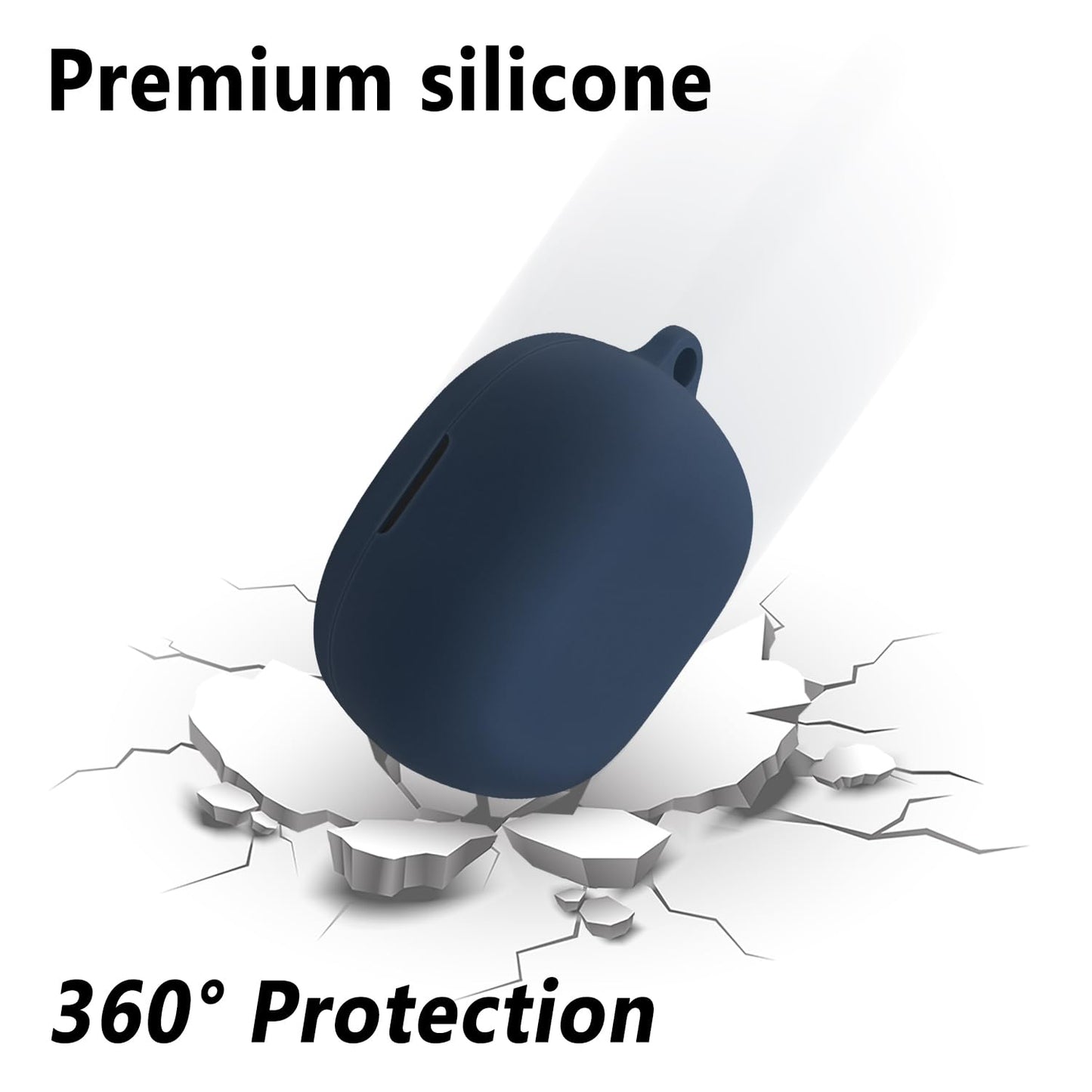 Geiomoo Silicone Case for Anker Soundcore P20i, Anker Soundcore R50i, Protective Cover with Carabiner (Navy Blue)