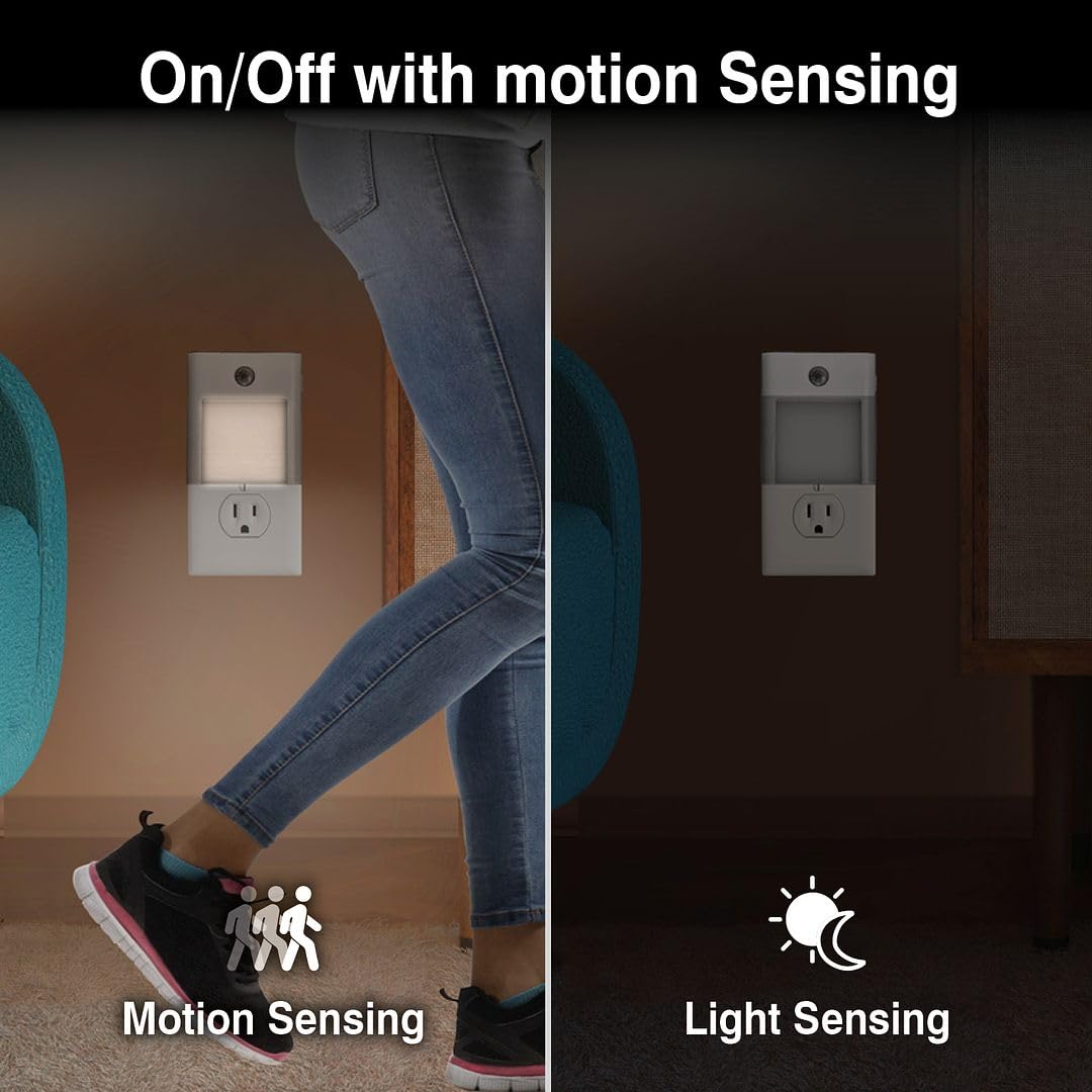 4-Pack 3-in-1 Emergency Night Light for Power Failure,plug into wall,LED with Motion Sensor,Auto-On During Outages,Survival kit,Hurricane