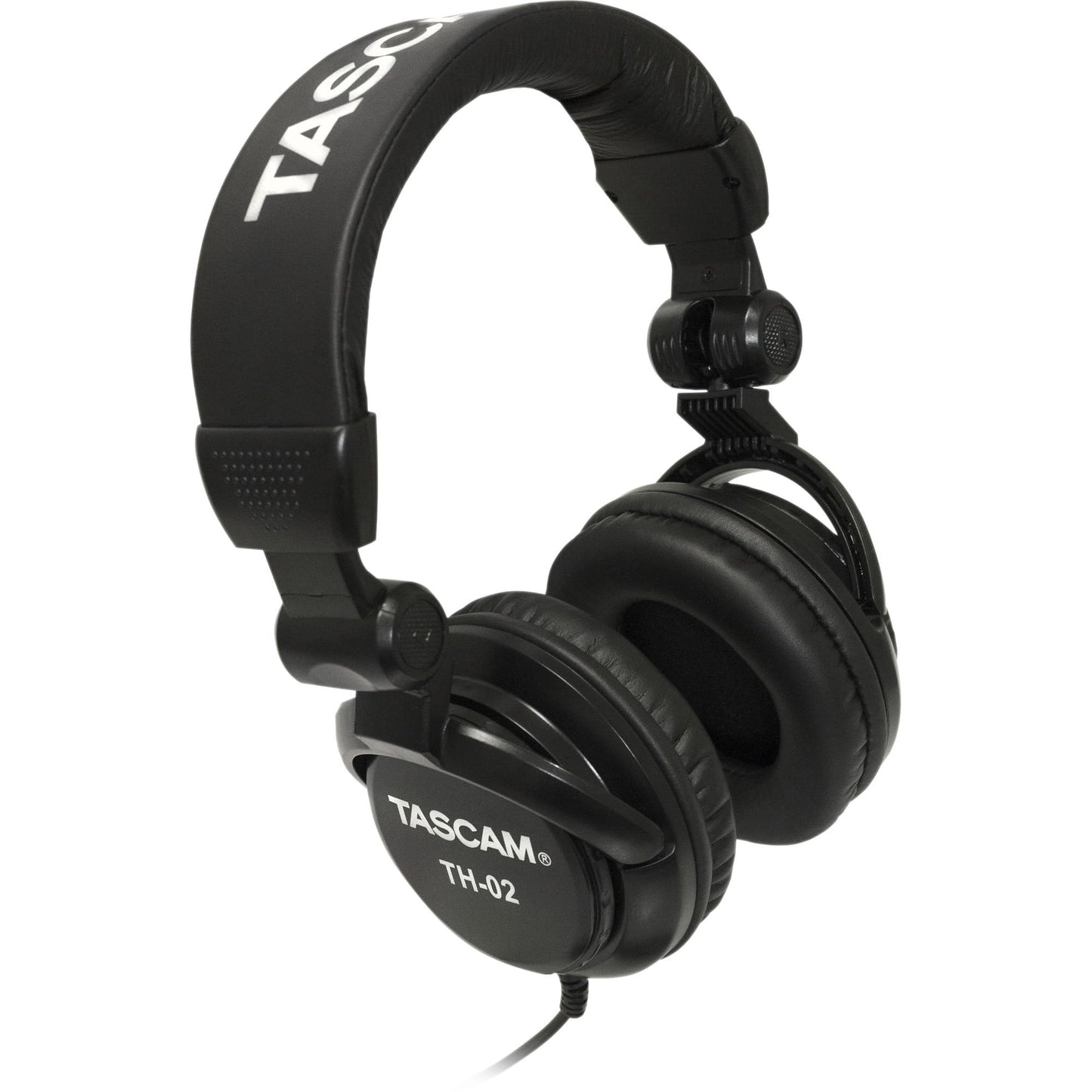 TASCAM TH-02 Professional Studio Monitor Headphones, Wired, Over Ear - for Recording, Podcast, DJ, Music and Guitar, with 1/4 Inch Jack Adapter