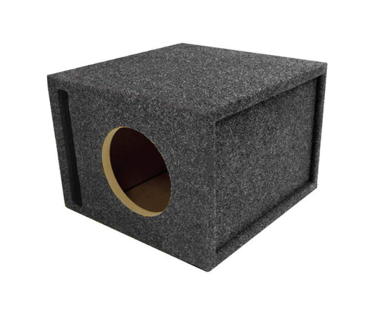 Atrend 8 inch Single Vented SPL Tune Subwoofer Box - Improves Audio Quality, Sound & Bass - Woofer Specific Enclosure Certified - Designed, Engineered in USA - Nickel Finish Speaker Terminal