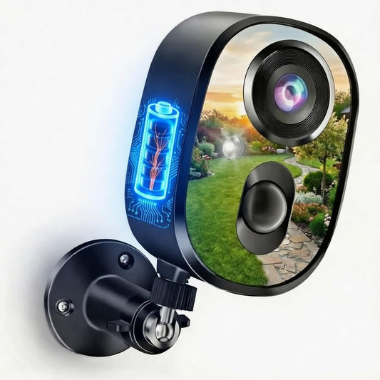 Security Camera Wireless Outdoor 4K Battery Powered Full Color Night Vision WiFi Indoor Camera 2-Way Talk Motion Detection Microphone Spotlight Alarms