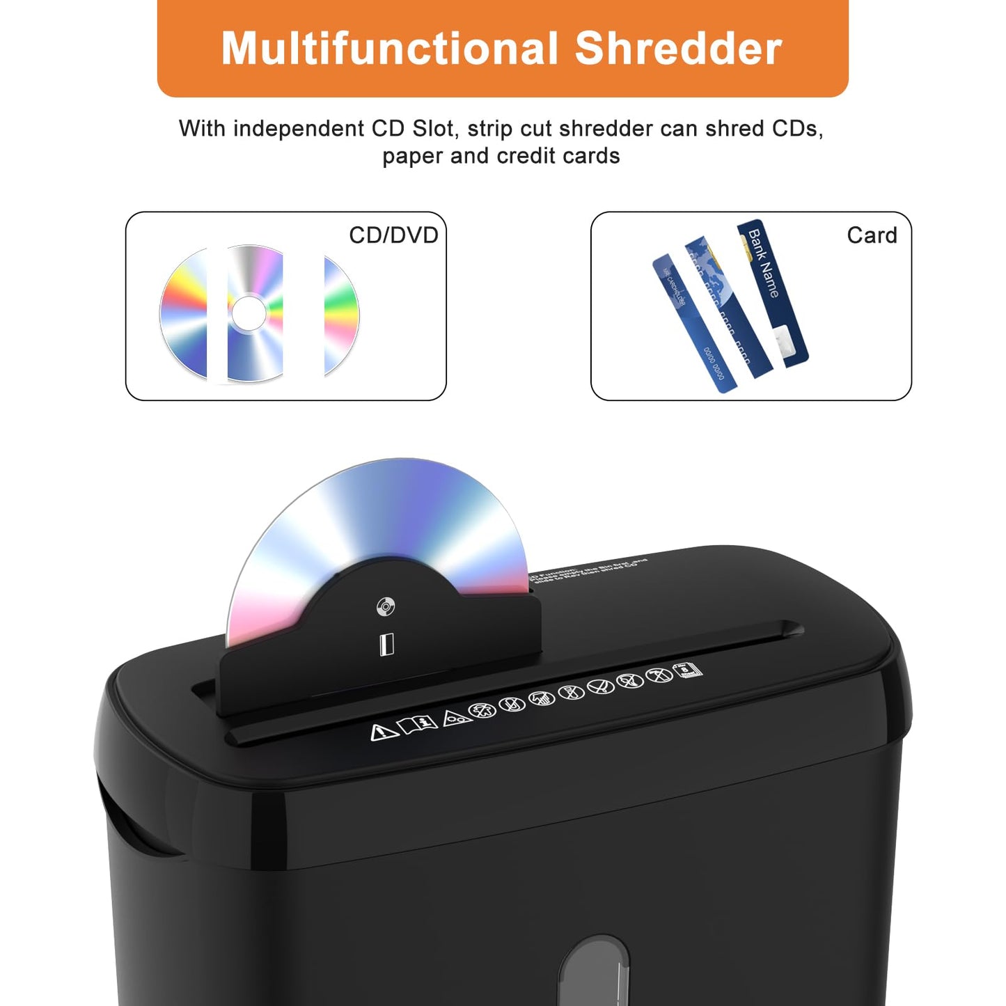 Home Office Paper Shredder,Woolsche 10-Sheet Strip Cut with 3.17-Gallon Basket,P-2 Security Level,CD & Credit Card Shredder,Durable & Fast - Jam Proof