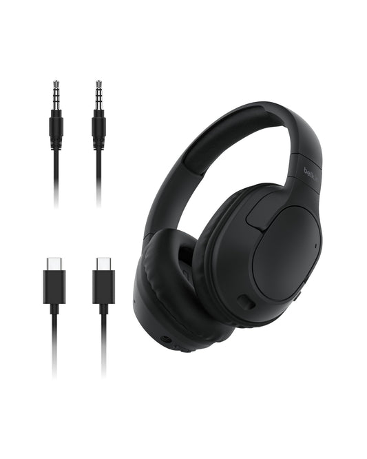Belkin SoundForm Surround Bluetooth Over-Ear Headphones - Environmental Noise Cancelling Headphones - Wireless w/ 60H Playtime & Soft Ear Cups…