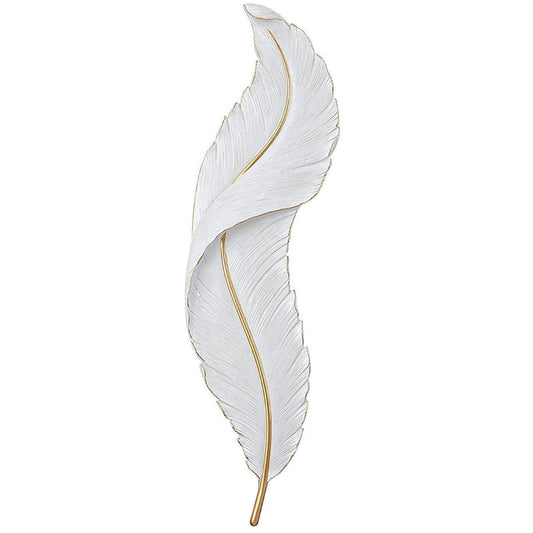 DJAMEL :Creative Wall Sconce?White Resin Feather Decorative Wall Light, LED Indoor Living Room Wall Mounted Light Fixture Lamps for Indoor Living Room