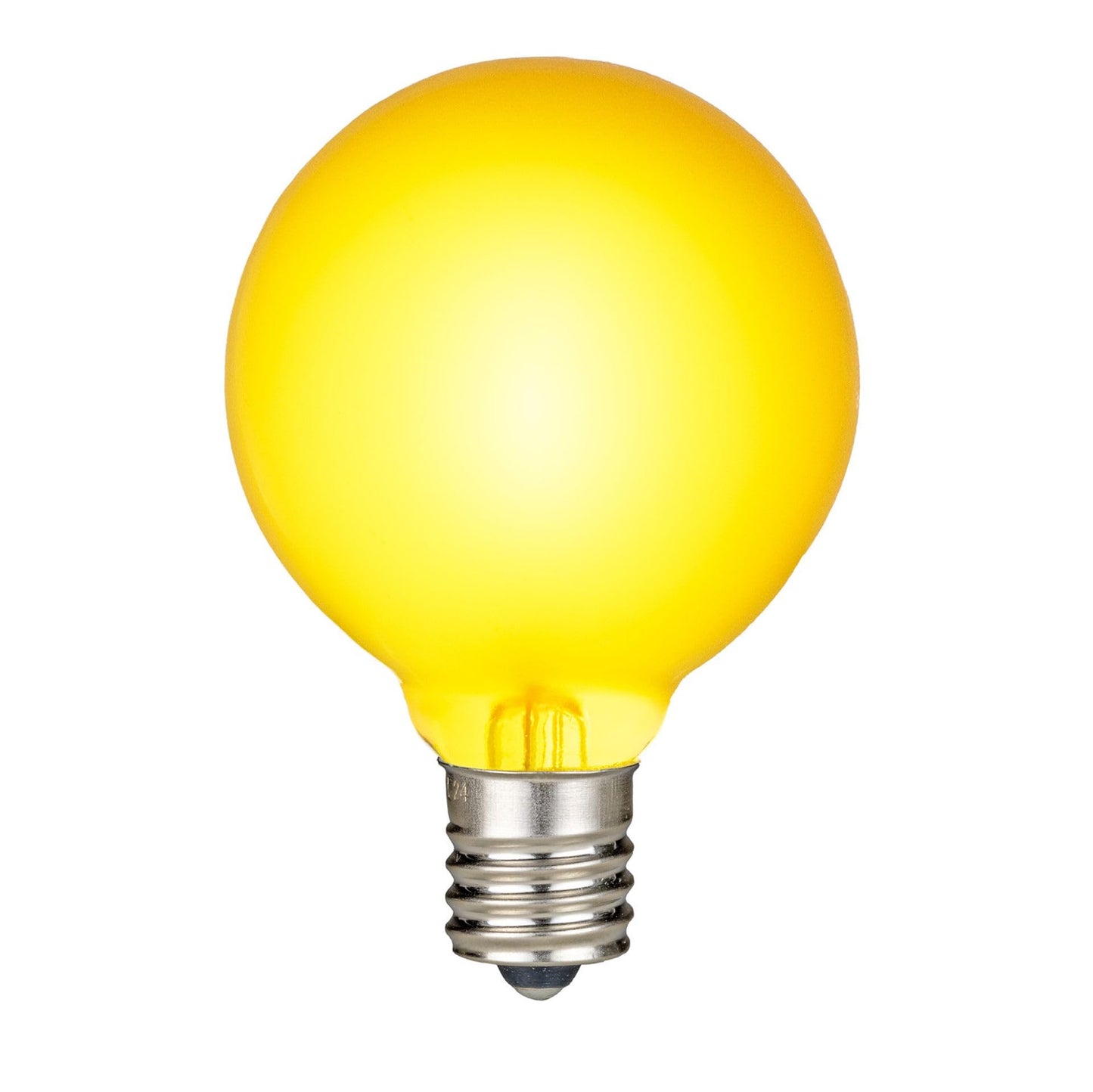 RetroGlo Satin Yellow G40 LED Globe Bulbs, 25 Pack, E12 Candelabra Base