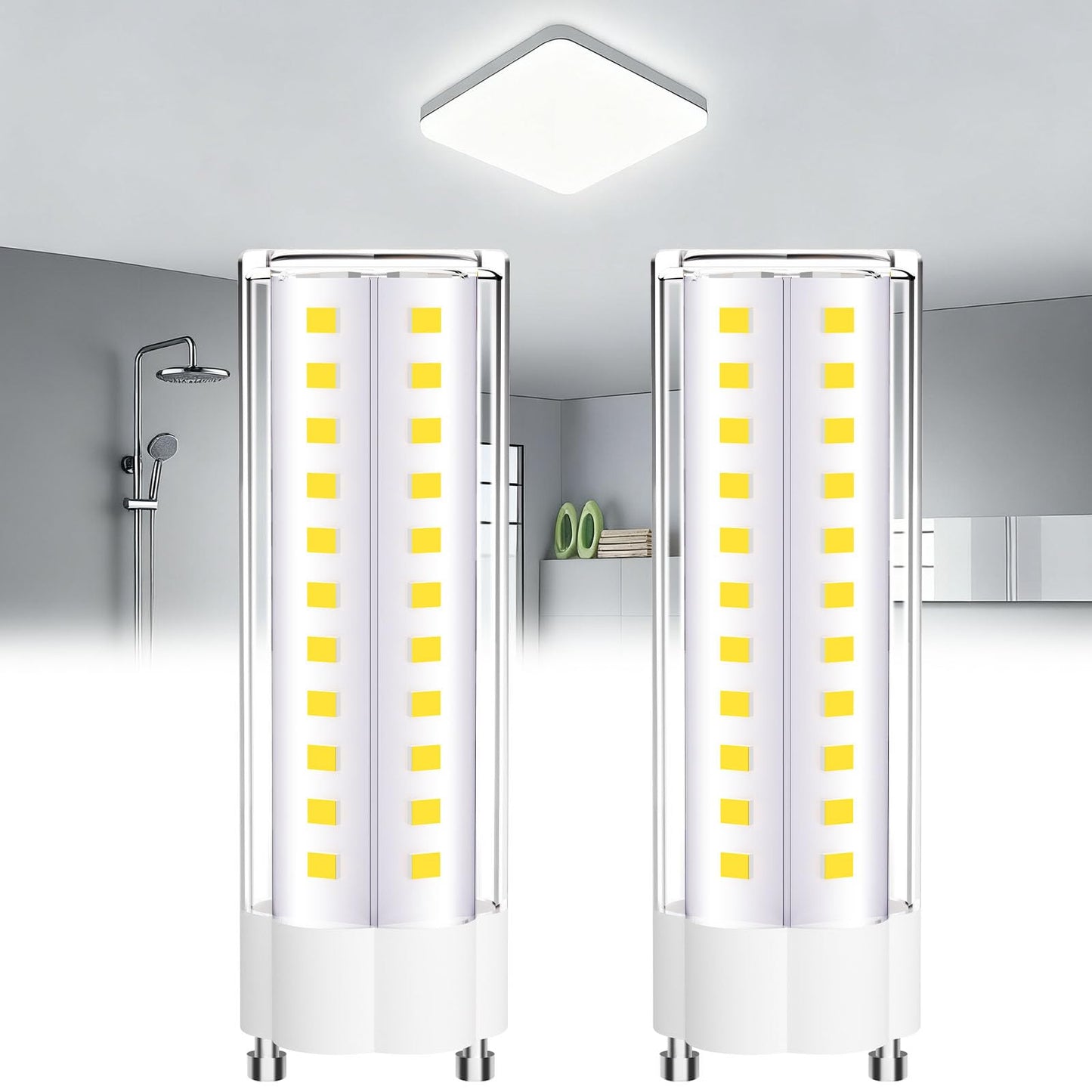 Noobibaba GU24 LED Bulb 10W T2 Mls18Guww LED Light Bulb 1600lm 5000K 2-Pack