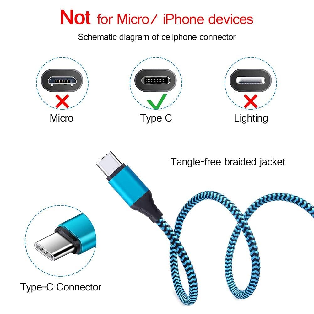 USB Type C Charger Plug Dual Port Fast Wall Charger Phone Charging Block with 2Pack 6Ft C Cable for Samsung Galaxy S26 S25 S24 S23 S22 S21 S20 A16 A54
