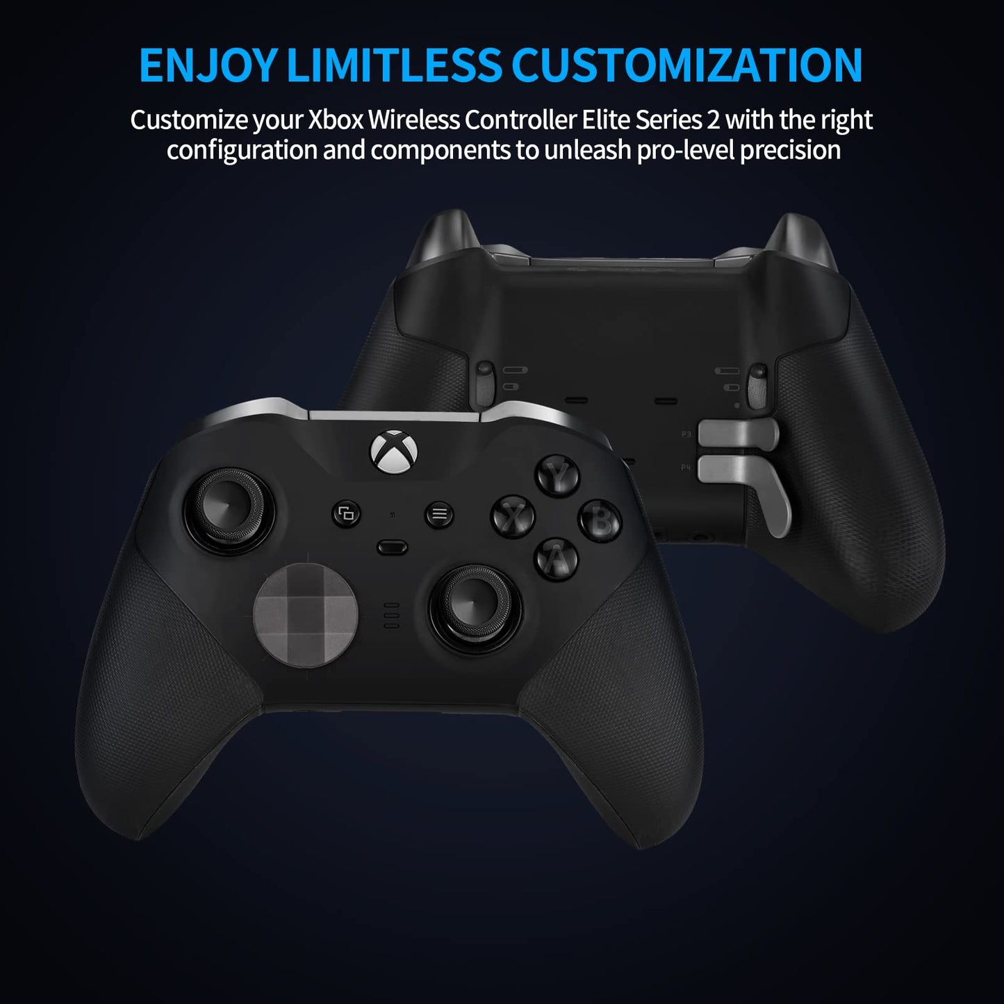 Accessories for Xbox Elite Controller Series 2-13 in 1 Replacement Paddles Thumbsticks Joystick Analog Sticks Parts Repair Kit Component Set with 2