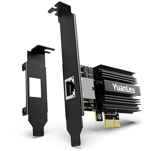 10G PCIe Network Card, YuanLey 10G Base-T Ethernet Card with Marvell AQC113 Conrtoller, PCIE to 10Gb RJ45 Ethernet Adapter NIC Compatible with PCI