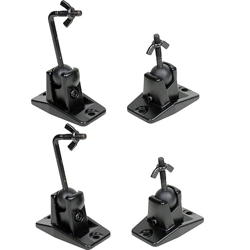 VideoSecu Universal Wall Ceiling Audio Mount for Home Theater Satellite Speaker - 4 Packs MS40B4 WN3