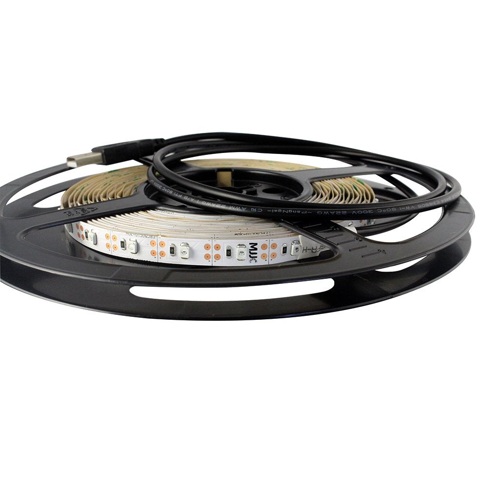 USB LED Strip Light White 5V 5M 300 SMD 3528 with 3M Tape for TV PC Computer Case Back Lighting,Under Counter Light (Non-Waterproof, Cool White