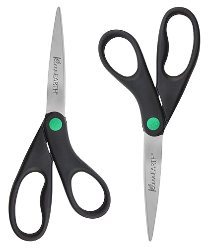 Westcott 15179 8-Inch KleenEarth Recycled Scissors For Office and Home, Black, 2 Pack