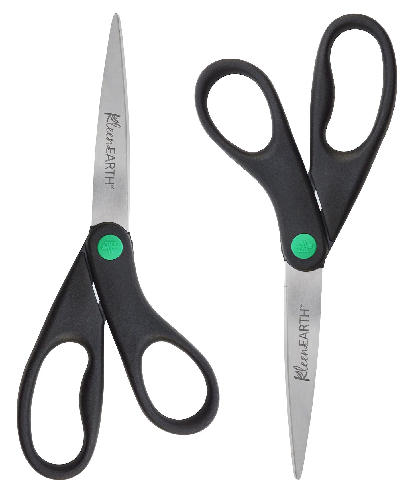 Westcott 15179 8-Inch KleenEarth Recycled Scissors For Office and Home, Black, 2 Pack