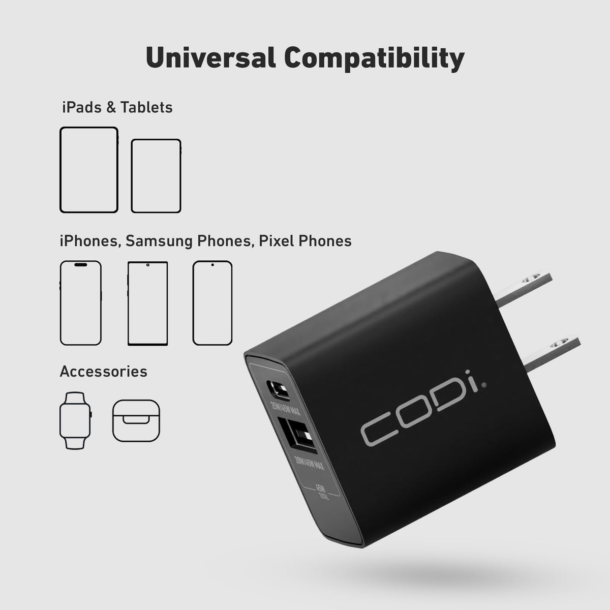CODi - iPad Essentials Bundle - Rugged Case11 (A16)/ 10.9" (10th Generation) + Tempered Glass Screen Protector + 20W Dual Port Charger | Heavy-Duty