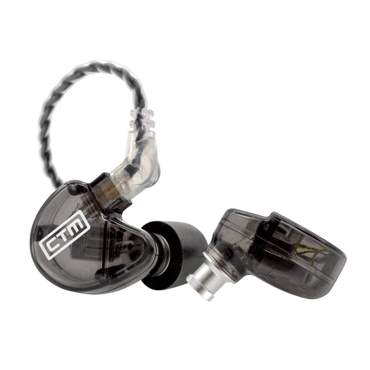 CTM CE320 Triple Driver in-Ear Monitor | Noise Isolating Professional Musician Wired in-Ear Monitor | Detachable Cable (Smoke)