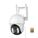 bizv 4G LTE Outdoor Cellular Security Camera Wireless,Pan Tilt 360°View Spotlight,2K Night Vision,2 Way Talk,PIR Motion Sensor,No WiFi,Clear Starlight
