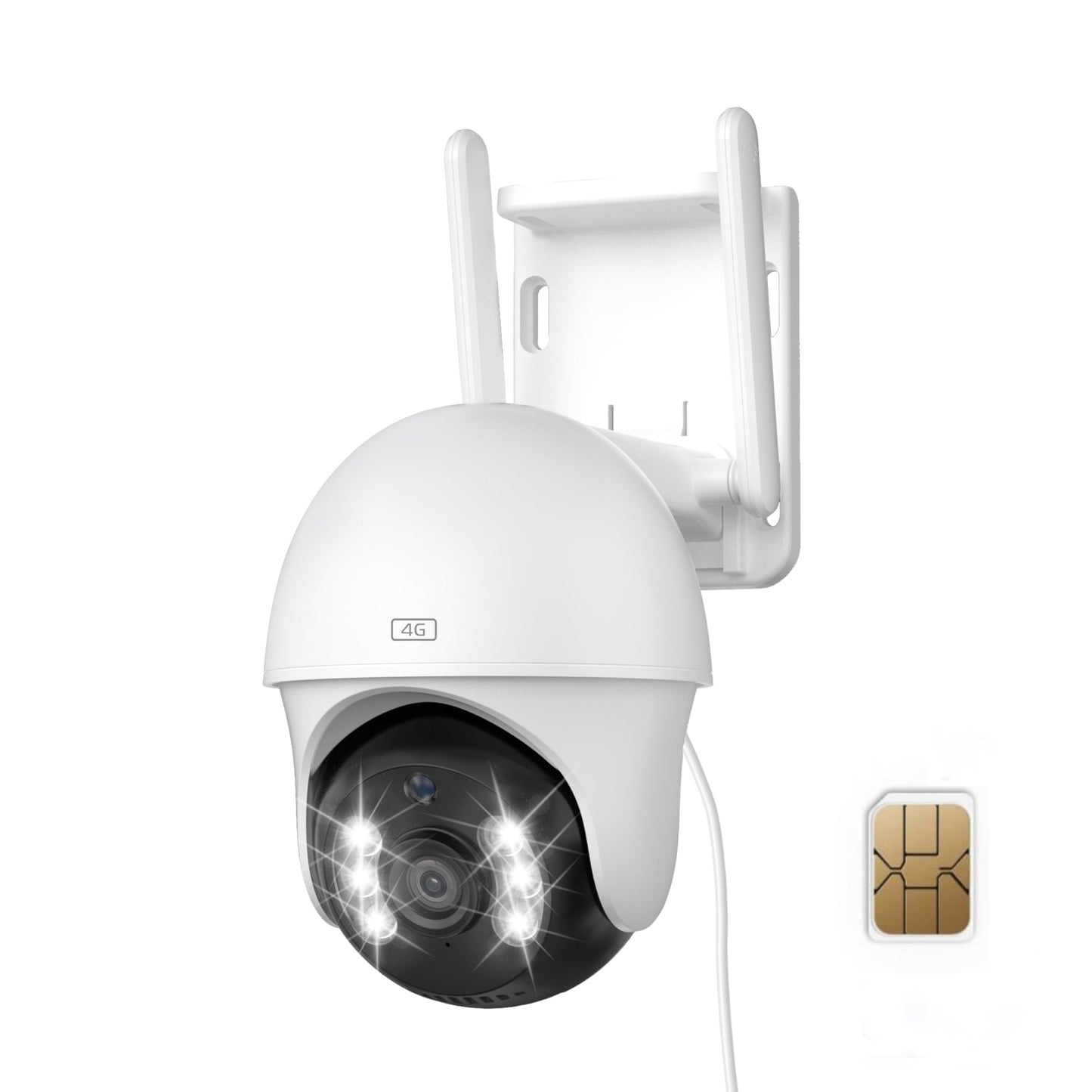 bizv 4G LTE Outdoor Cellular Security Camera Wireless,Pan Tilt 360°View Spotlight,2K Night Vision,2 Way Talk,PIR Motion Sensor,No WiFi,Clear Starlight