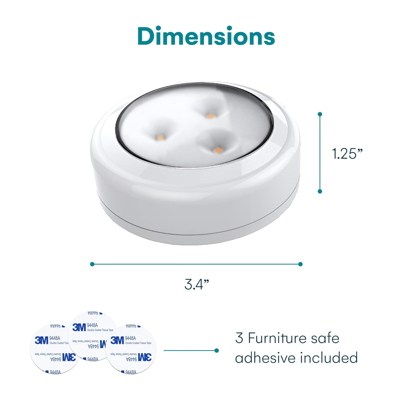 Bright Evolution Under Cabinet Lights - Battery Operated Cabinet Lighting with Tap Technology - LED Puck Lights for Kitchen - Stick On Illumination