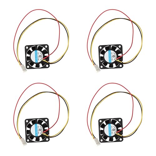 HiLetgo 4pcs DC 12V 4010 Fan 3Pin Computer CPU Cooler Mini Cooling Fan 40x40x10mm Small Exhaust Fan for Ender 3 CR10 3D Printer