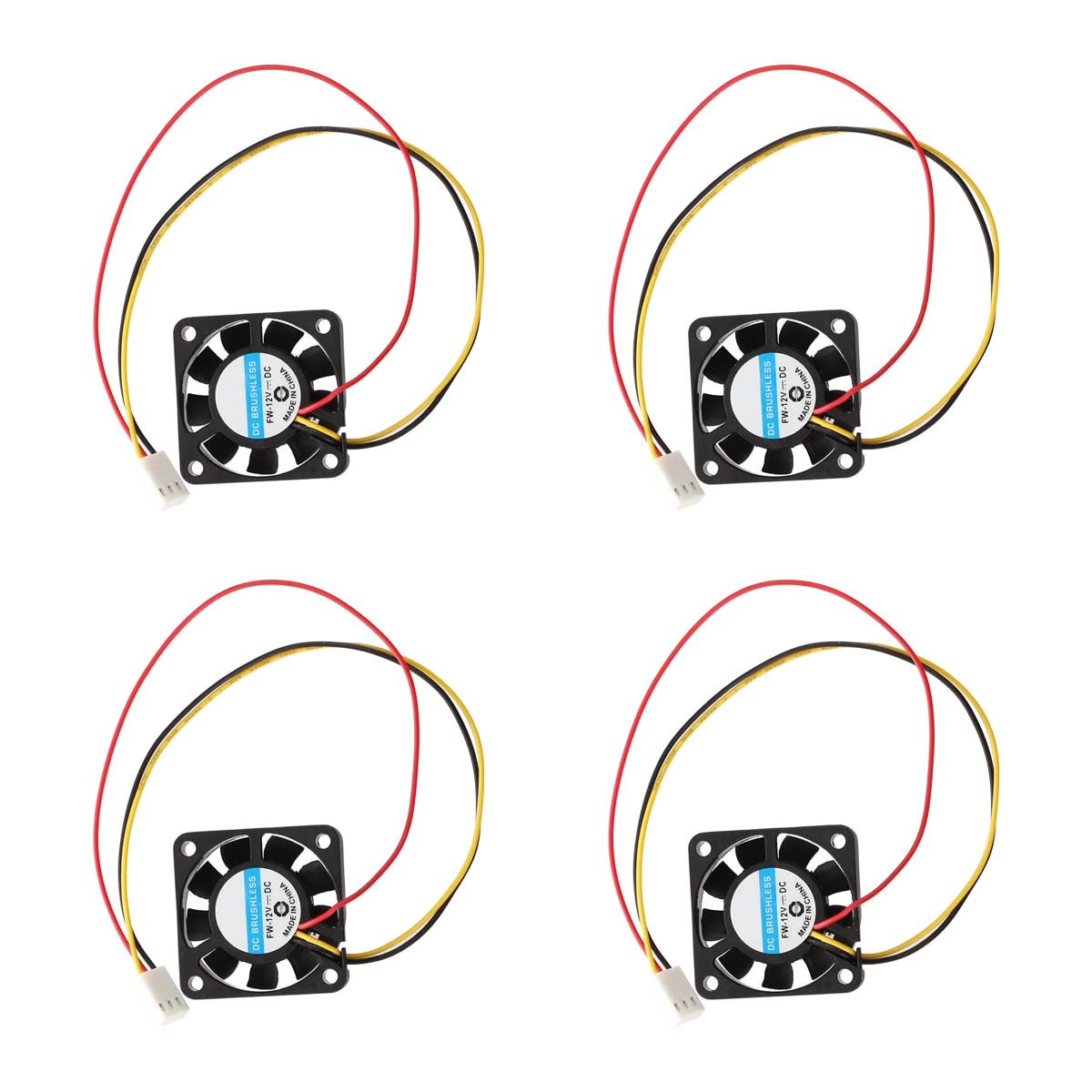 HiLetgo 4pcs DC 12V 4010 Fan 3Pin Computer CPU Cooler Mini Cooling Fan 40x40x10mm Small Exhaust Fan for Ender 3 CR10 3D Printer
