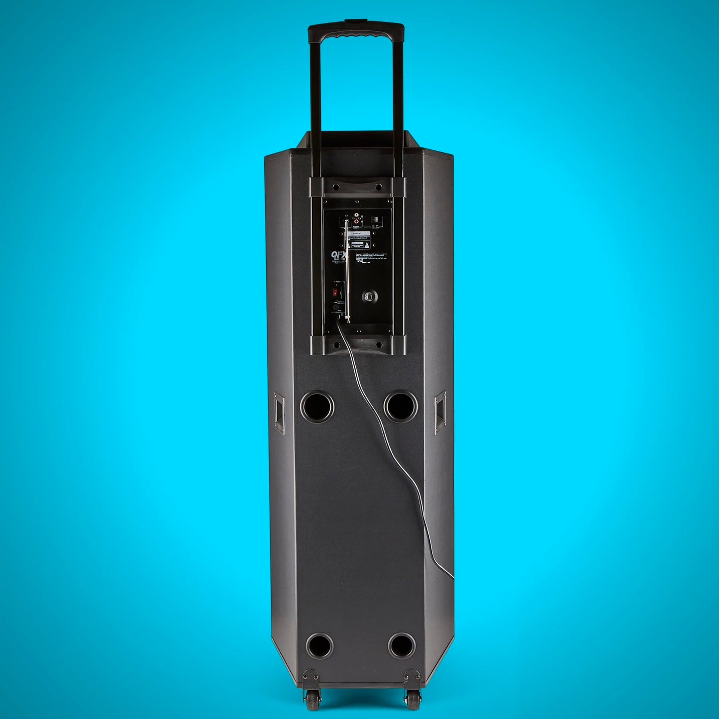 QFX E-1500 Professional Large Bluetooth Speakers | Portable PA Speaker System | Dual 15” Woofers, 1.5” Tweeter, and Party Lights