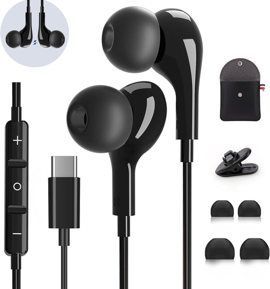 USB C Headphones for Samsung Galaxy S26 S25 S24 Ultra iPhone 17 Air 16 Pro 17 Pro Max S23 S22 A56 A55 A26 A17 A16 Pixel Xiaomi Wired Earbuds Magnetic
