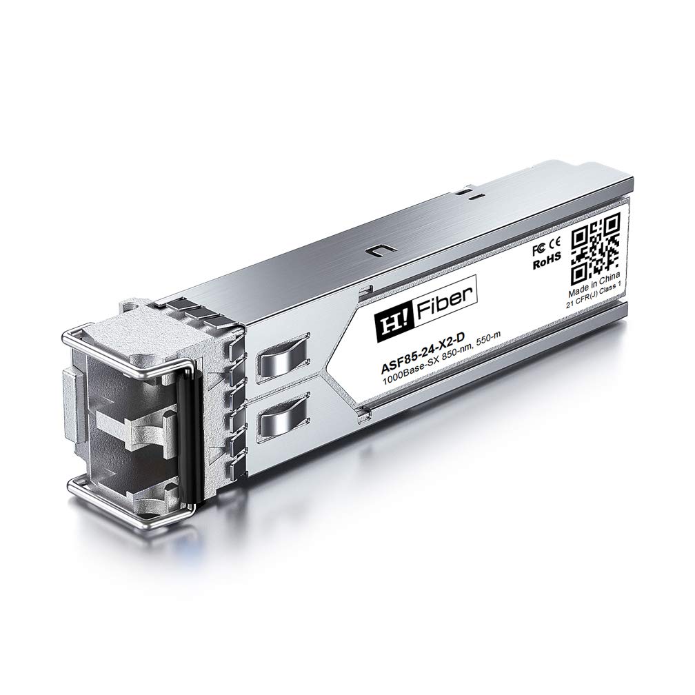 H!Fiber 2 Pack 1Gb Multi Mode SFP LC Module, 1000Base-SX SFP Fiber Transceiver, for Cisco GLC-SX-MMD, Ubiquiti UniFi UF-MM-1G, Mikrotik, Fortinet