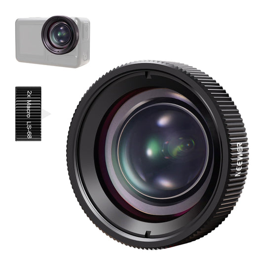 NEEWER Macro Lens Compatible with DJI Osmo Nano/Action 5 Pro/Action 4, 2X Magnification, 2 Elements in 1 Group, 3-4cm Focal Distance, Close Up
